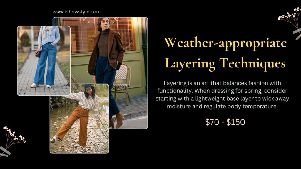 Weather-appropriate Layering Techniques: Be prepared for changing temps.